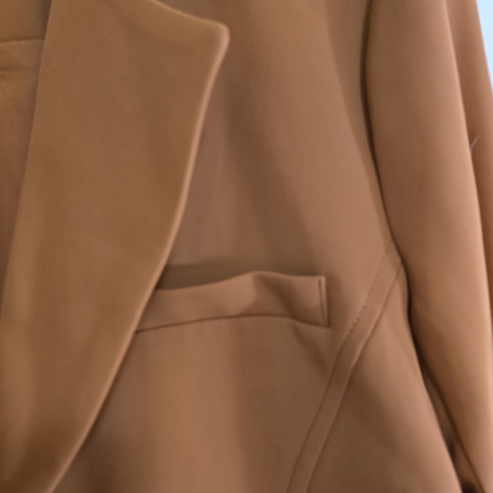 NWT Jason Wu Camel Cropped Blazer  Jacket One Button Closure XS Career Wear - Picture 10 of 11